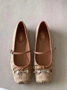 Gucci GG Supreme Mary Jane Ballet Flats – with Box